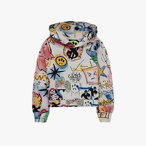 Barrow Kids Neutral graffiti Cotton Hoody Size XL 14 Runs Small